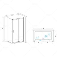 Душевой уголок  RGW PA-145 прямоугольный  90*100*185 020814590-11 профиль Хром стекло Прозрачное 6 мм RGW