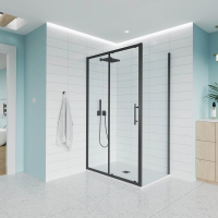 Душевой угол раздвижной E1-SP-B-11080-01-C9 1100х800x1950 Цвет профиля Чёрный матовый Стекло  Прозрачное Veconi