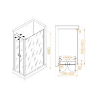 Душевой уголок RGW PA-144 (PA-104 + Z-050-2 + O-104) прямоугольный   60*120*195 060814462-011 профиль Хром стекло Прозрачное 6 мм RGW