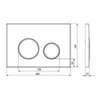 Кнопка смыва Veconi Round VFR-WCH 150х220х13 VFR005WCH VECONI