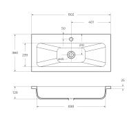 Раковина из искусственного мрамора BB800/380-LV-MR-ETN BelBagno