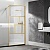 Душевые перегородки Walk-In HС Art  VSW-1HC100CFBG 1000х2000 цвет брашированное золото стекло прозрачное/рифленое Vincea